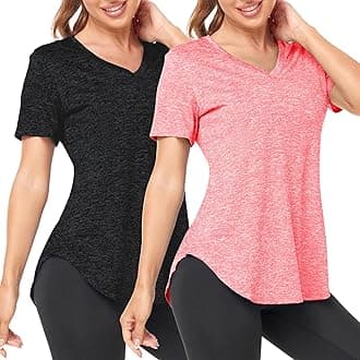 Women's Sports T-Shirt Gym Tops V Neck UK, Short Sleeve Workout Top Running Yoga Shirts