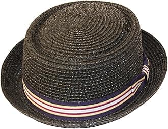 Men's Fancy Summer Straw Pork Pie Derby Fedora Upturn Brim Hat