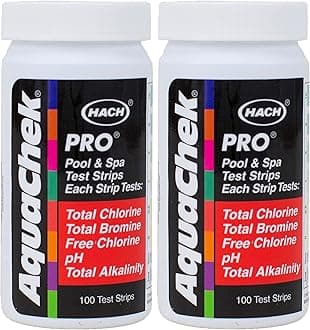 2) Aquachek 511710 Pro Swimming Pool Spa 5 in 1 Test Kit Strips 5-Way 100 pack