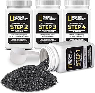 National Geographic (Bulk Grit Media) - Rock Tumbler Grit - 1.5kgs Rock Polishing Grit Media, Works with any Rock Tumbler, Rock Polisher, Stone Polisher, Polishes 8-4.5kg of Rocks