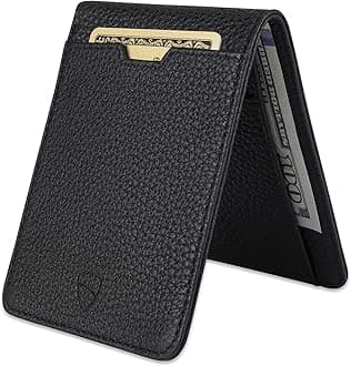 Vaultskin MANHATTAN Slim Minimalist Bifold Wallet and Credit Card Holder with RFID Blocking and Ideal for Front Pocket (Matt Black)