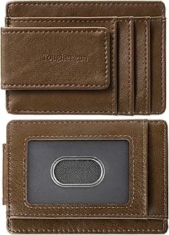 Slim Wallet for Men RFID Blocking Money Clip, Minimalist Front Pocket Credit Card Holder, Magnetic Thin Mens Wallets with ID Window