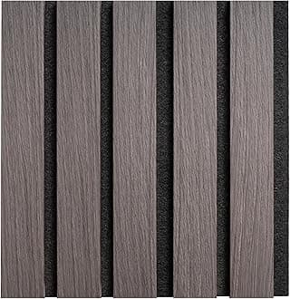 Premium Acoustic Wall Slatted 3D Wood Veneer Panels - 260cm x 30cm (2 Pack) - Rovere Black