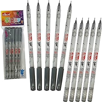 ELKOS SignST Ballpoint Pens, BLACK, 0.7mm Fine Point, Pack of 20, Smooth Writing Ball Pens, Perfect School Office Home Pens, PATEL Black Ball Pen