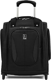 Tourlite Softside Lightweight Rolling Underseat Compact Carry-On Upright 2 Wheel Bag, Men and Women, Black, 15-Inch