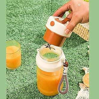 WelTherm Elite Portable Blender Grinder Mixer For Juices,Shakes,Smoothies,Crushing ice |With Sipper| USB CPin| 250W| Rechargable 2000Mah |Carry Handle| 800Ml Large ABS Unbreakable Food Grade Jar,White