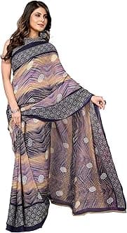 Women's Fashion Red Georgette Saree with Blouse