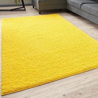 THE RUGS Living Room Rug - Shaggy Soft And Elegant Carpets For The Bedrooms And Kitchen, Easy To Clean, Many Different Sizes (60x110 cm, Yellow)