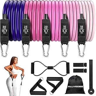 Resistance Bands, Resistance Band Set, Workout Bands, Exercise Bands for Men and Women, Exercise Bands with Door Anchor, Handles, Legs Ankle Straps for Muscle Training, Physical Therapy, Shape Body