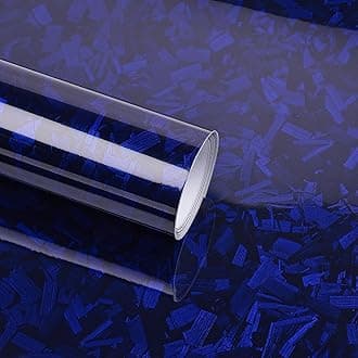 Lypumso Forged Carbon Fiber Vinyl Wraps, High Gloss Car Wrap Vinyl Rolls for DIY, Self-Adhesive Stickers with Air Release Technology for Auto Interior and Exterior (Blue Forged Carbon, 2ft x 10ft)