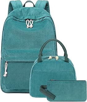 School Backpack Set Girls Womens Laptop Bookbag Casual Daypack Fits 15 inch Laptop with Lunch Tote Bag and Pencil Bag