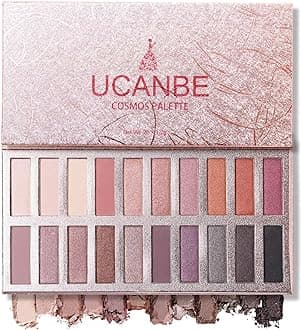 UCANBE 20 Colors Nude Eyeshadow Palette, High Pigmented Shimmer Matte Metallic Eye Shadow Pallets, Long Lasting Blendable Neutral Smokey Warm Bronze Eye Makeup