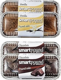 SmartPound Gluten free, Sugar Free Pound Cake - 2 vanilla - 2 chocolate total 4-Pack