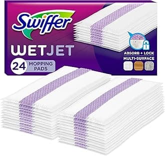 Swiffer WetJet Hardwood Floor Cleaner Spray Mop Pad Refill, Bathroom Cleaning Supplies, Hardwood Floor Cleaner, Multi Surface, 24 Count