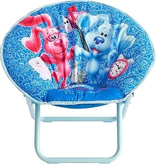 IDEA NUOVA Nickelodeon Blues Clues Toddler 19” Folding Saucer Chair with Cushion, Ages 3+, Polyester