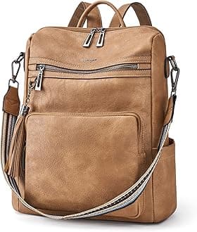 OPAGE Leather Backpack Purse for Women Fashion Tassel Ladies Shoulder Bags Designer Large Travel Backpack Bags