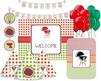 Pretty UR Party Barbecue Party decorations Kit - 70 pcs includes Banner, bunting, balloons, centerpiece, danglers, Barbeque Party Supplies, BBQ Birthday Decor, DIY Décor Pack for Adults, Kids.