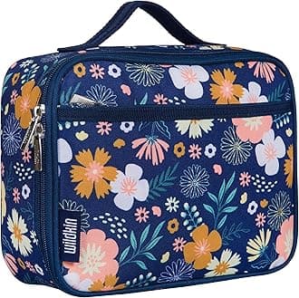 Wildkin Kids Insulated Lunch Box – Durable and Reusable for School & Travel - Wildflower Bloom