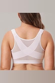 DELIMIRA Women's Front Closure Posture Wireless Back Support Full Coverage Bra
