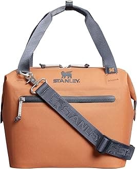 All Day Julienne Mini Cooler Bag and Lunch Box, 7.4 qt, 10 Can Coolers with Handles and Strap, 12 Hours Cooling, Insulated Travel Bag with Zipper, BPA Free, Toast