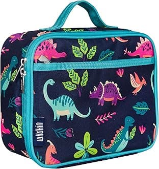 Wildkin Kids Insulated Lunch Box Bag for Boys & Girls, Reusable Kids Lunch Box is Perfect for Elementary, Ideal Size for Packing Hot or Cold Snacks for School & Travel Bento Bags (Darling Dinosaurs)