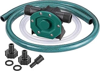 Self-Priming Mini Hand Water Transfer Drill Pump Kit with Water Hose & Oil Hose for Home Water Oil Fluid Transfer