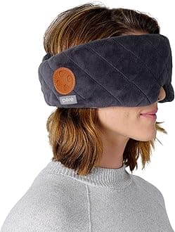 Pure Enrichment Wave Sound Therapy Eye Mask - Rechargeable Bluetooth Speakers, Light Blocking Design, Soft Micromink Fabric, 3 White Noise Sounds, and Adjustable Closure - Ideal for Travel