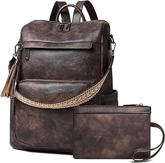 Vegan Leather Laptop Backpack for Women 15.6 inch Work Backpack Fashion Travel Backpack Purse for Travel College Work