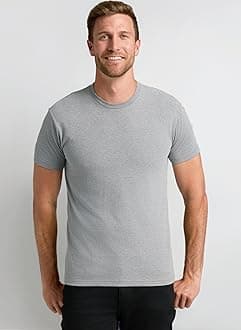 True Classic Mens T-Shirts - Short Sleeve Crew Neck Plain Novelty T Shirt for Men, Pack of 1, Heather Gray, M