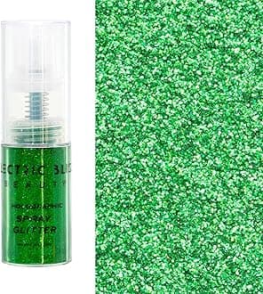 Green Holographic Glitter - 30g Loose Spray for Face, Hair, Eye and Body - Rave and Festival Accessories, Cosmetic Makeup for Women