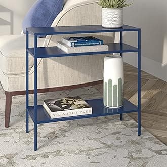 Henn&Hart24" Wide Rectangular Side Table in Mykonos Blue, Table for Living Room, Bedroom