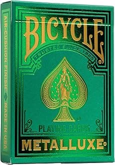 Metalluxe Green Playing Card Game - Premium Metal Foil Finish - Poker Size