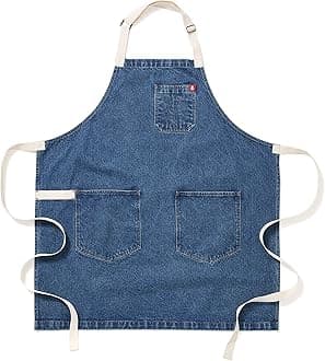 hedley & bennett Essential Apron - Professional Chef Apron with Pockets & Adjustable Bib Strap for Cooking & Grilling