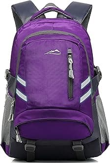 ProEtrade Backpack Bookbag for College Laptop Travel Anti Theft with USB Charging Port, Purple, 15.6 Inch, Travel Backpacks