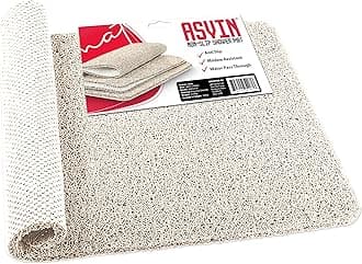 Asvin Soft Textured Anti Slip Bath & Shower Mat for Inside Shower & Wet Areas (40x60cm White) Phthalate Free Rubber Loofah Bathroom Mats for Slippery Surfaces Quick Dry Antibacterial & Mould Resistant