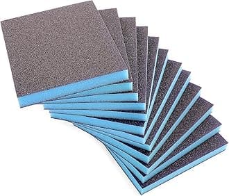 12Pcs 100 Grit Sanding Sponge, Jamiikury Medium Sanding Blocks Washable and Reusable, Wet Dry Sandpaper Sponge for Wood Metal Furniture Paint and Drywall