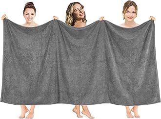 100% Cotton 600 GSM Turkish 40x80 Oversized Bath Towel Sheet, Extra Large Adult Towels for Bathroom, Dark Gray Bath Sheet