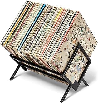 MODERN VINYL Record Holder - Matte Black Metal - 80-100 LP Storage - Simple, Quick Assembly - Vinyl Display, Storage - High-End Design - Protects Vinyl - Organize Albums - Book, Magazine, Files