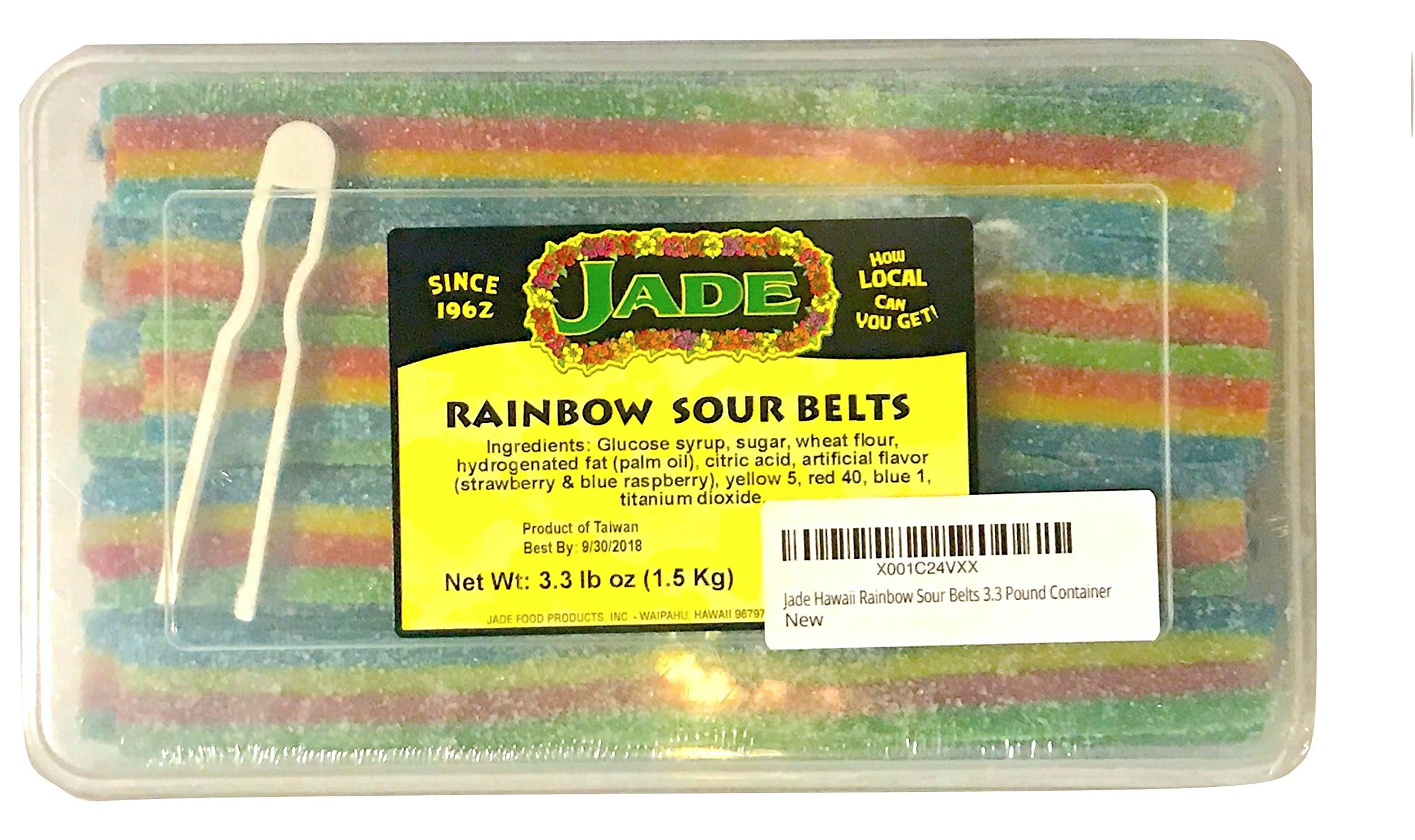 Jade Hawaii Rainbow Sour Belts 3.3 Pound Container