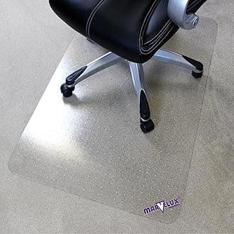 Marvelux 120 x 150cm (47" x 60") Large Heavy Duty Premium Polycarbonate Rectangular Chair Mat for Low, Standard and Medium Pile Carpets, Transparent Carpet Protector, Multiple Sizes