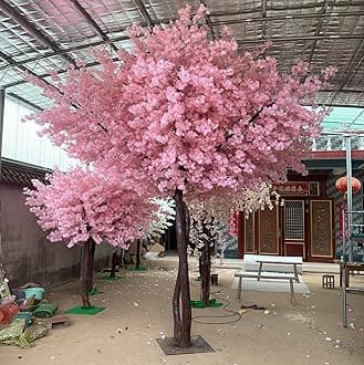 Cherry Blossom Tree Artificial Cherry Blossom Trees Fake Cherry Blossom Tree Indoor Outdoor Home Office Party Wedding,B,151x101cm/4.9x3.2ft
