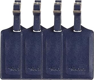 Luggage Tags for Suitcases PU Leather Travel Tags Bag Tags Privacy Protection Travel Essentials