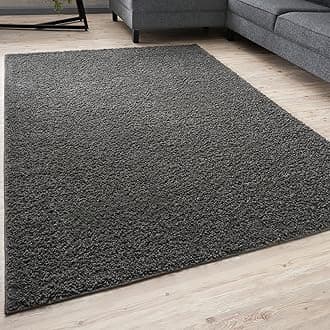 THE RUGS Living Room Rug - Shaggy Soft And Elegant Carpets For The Bedrooms And Kitchen, Easy To Clean, Many Different Sizes (60x110 cm, Dark Grey)