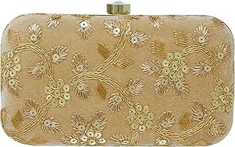 Women's Box Clutch Purse Bag with sling chain