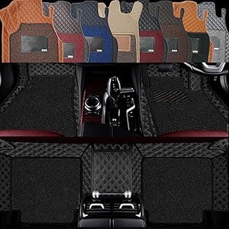 Premium 7D Car Mat Full Set for Maruti Suzuki Jimny (Model: 2023-2026) || Luxury Leather Dual-Stitch Full Set 7D Car Floor Mat || 100% Waterproof || Color : Black-Silver (Design-1)