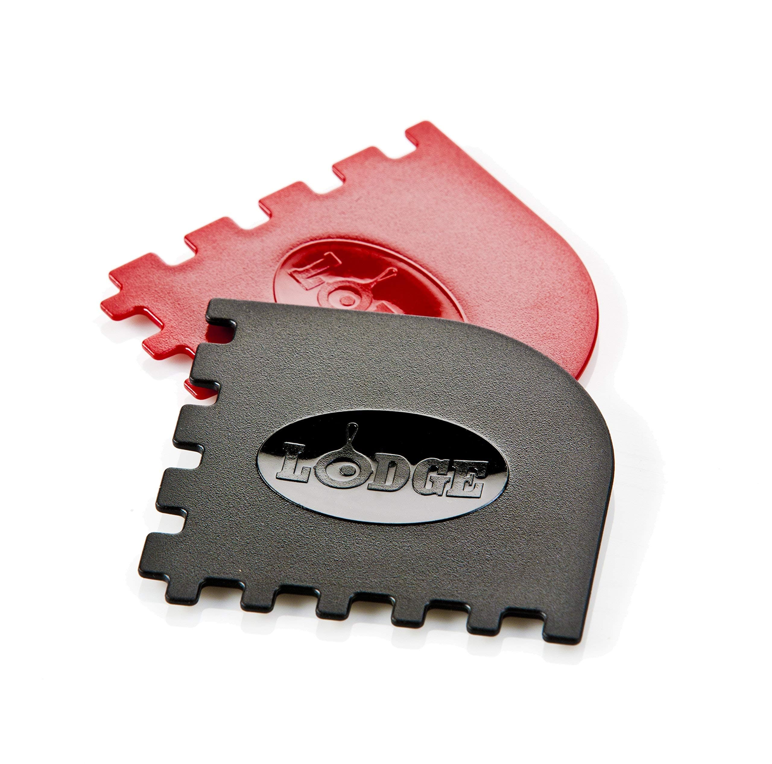 SCRAPERGPK Durable Grill Pan Scrapers, Red and Black, 2-Pack