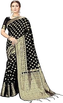 Women's Kanjivaram Banarasi Art Silk Saree with Blouse Piece