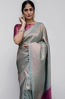 Women's Sky Blue Color Kanjivaram Soft Silk Saree