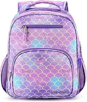 Girls Backpack 5-8: Lightweight Kids Backpacks for Girls - Girl Bookbag for Elementary School - Mermaid Tail Purple