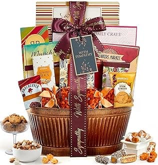 Broadway Basketeers Sympathy Gift Baskets – Bereavement & Condolences Care Package with Gourmet Snacks - Thoughtful Sympathy Gifts Delivery for Loss of Loved One, Funeral, or Kosher Shiva